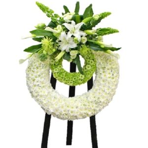 国外哀思送花 国际白事花篮 悼念鲜花 帛事花牌